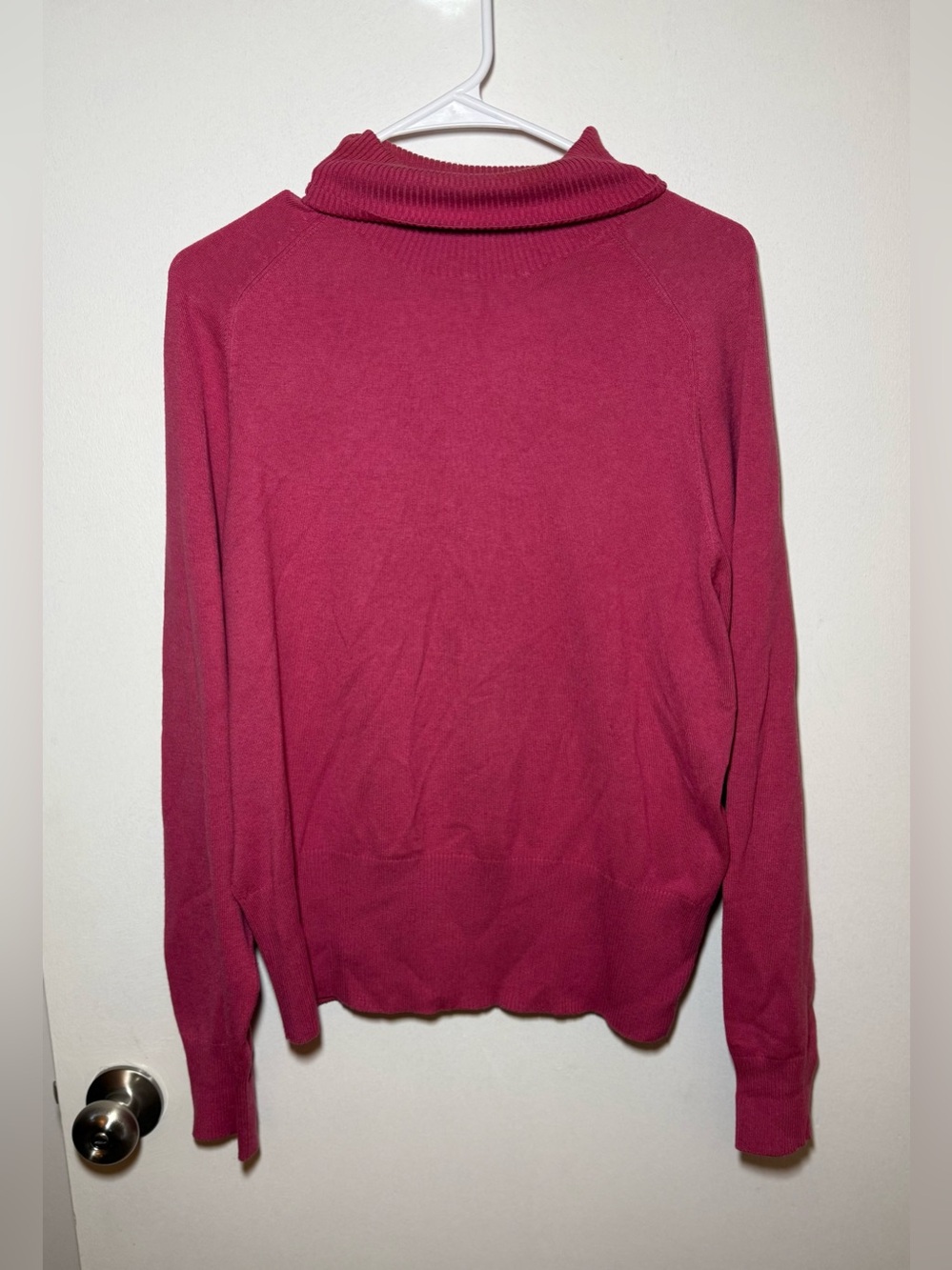 Vintage Talbots Pink Turtleneck Rib Knit Pullover Comfy Stretch Sweater Size XL